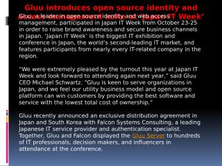 Gluu introduces open source identity and access management suite at ‘Japan IT Week’.pptx