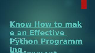 Know How to make an Effective Python Programming.pptx
