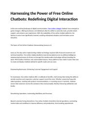 Harnessing the Power of Free Online Chatbots Redefining Digital Interaction.docx